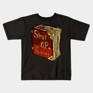 shut up i'm reading. hand drawn artwork by JJadx. Kids T-Shirt